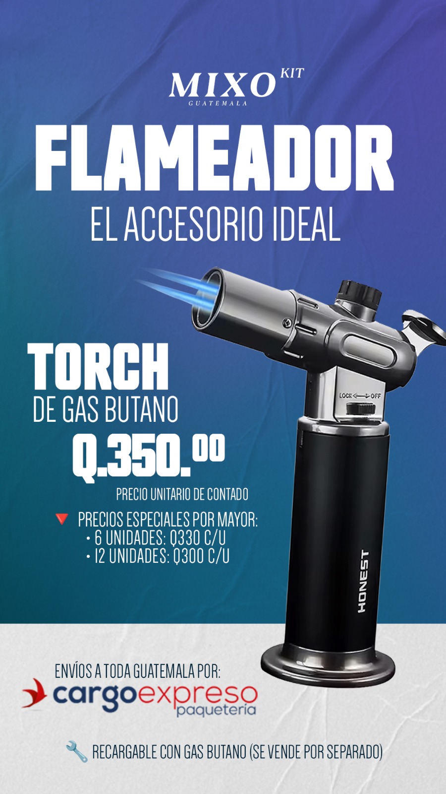 🔥 Torch de Gas Butano – Flameador Profesional - Promo Mayoristas